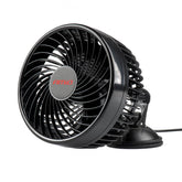 Črn 6-palčni avtomobilski ventilator s priseskom