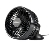 Črn 6-palčni avtomobilski ventilator s priseskom za 24V