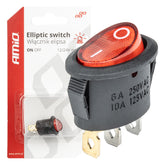 Eliptično stikalo za 12 V/230 V z rdečo osvetlitvijo