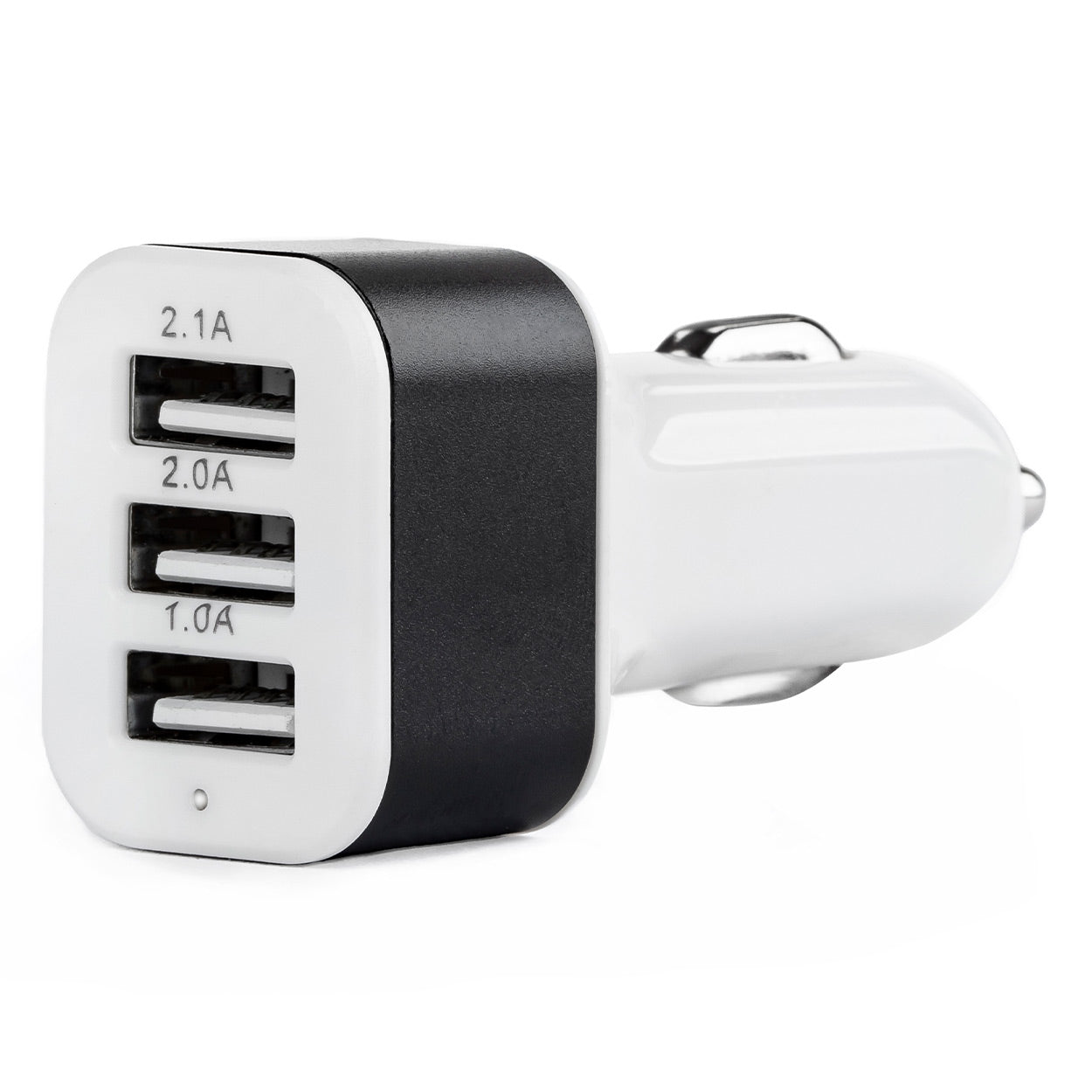 Bel avtomobilski USB polnilec s 3 USB izhodi