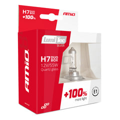 Pakiranje z 2 H7 halogenskima žarnicama LumiTec Silver