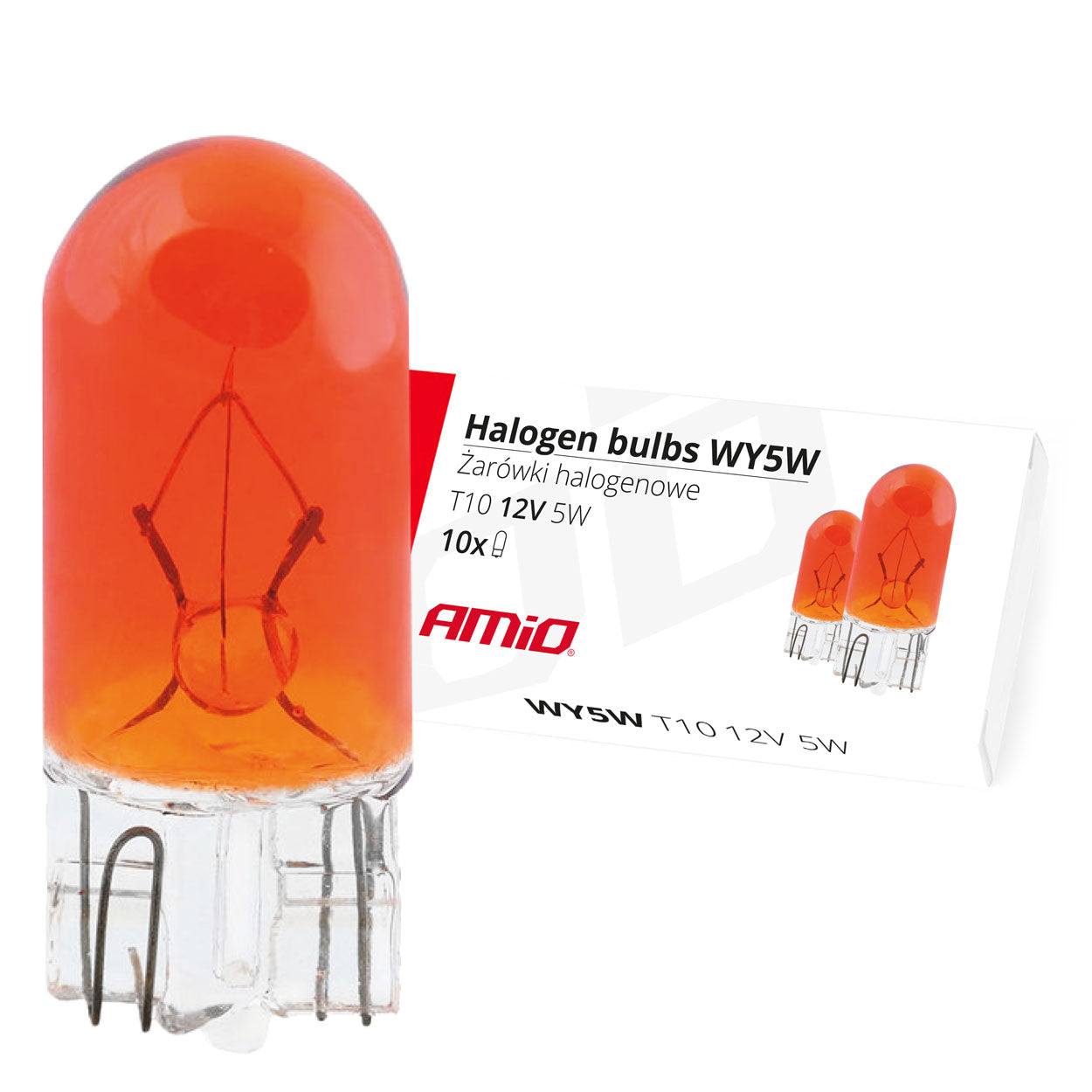 10 jantarnih halogenskih žarnic WY5W T10 5 W 12 V