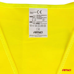 Sikkerhedsvest i gul polyester med refleksbånd