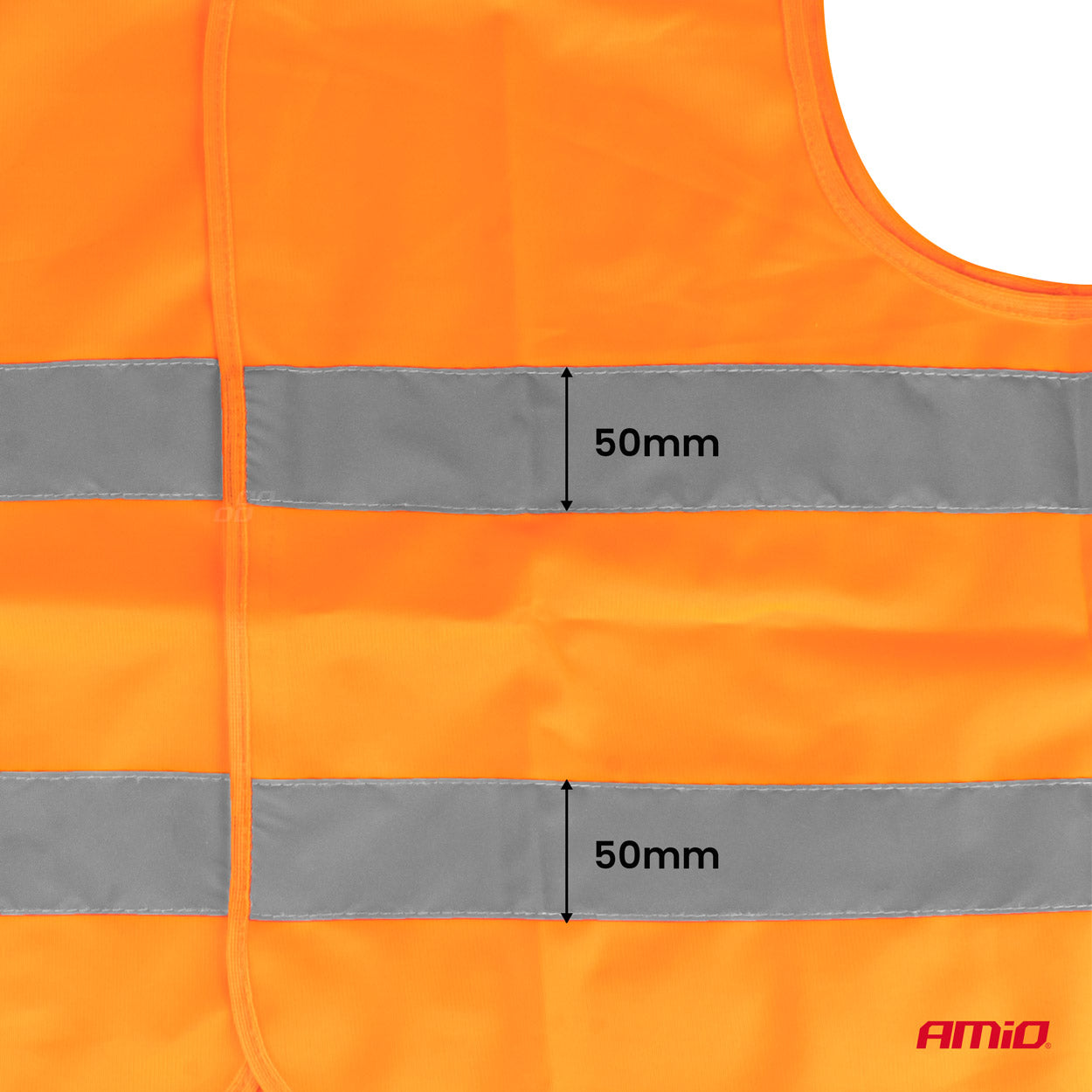 Orange refleksvest med grå refleksbånd