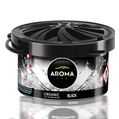 Aroma Organic Black osvežilec zraka za avto v aluminijasti dozi