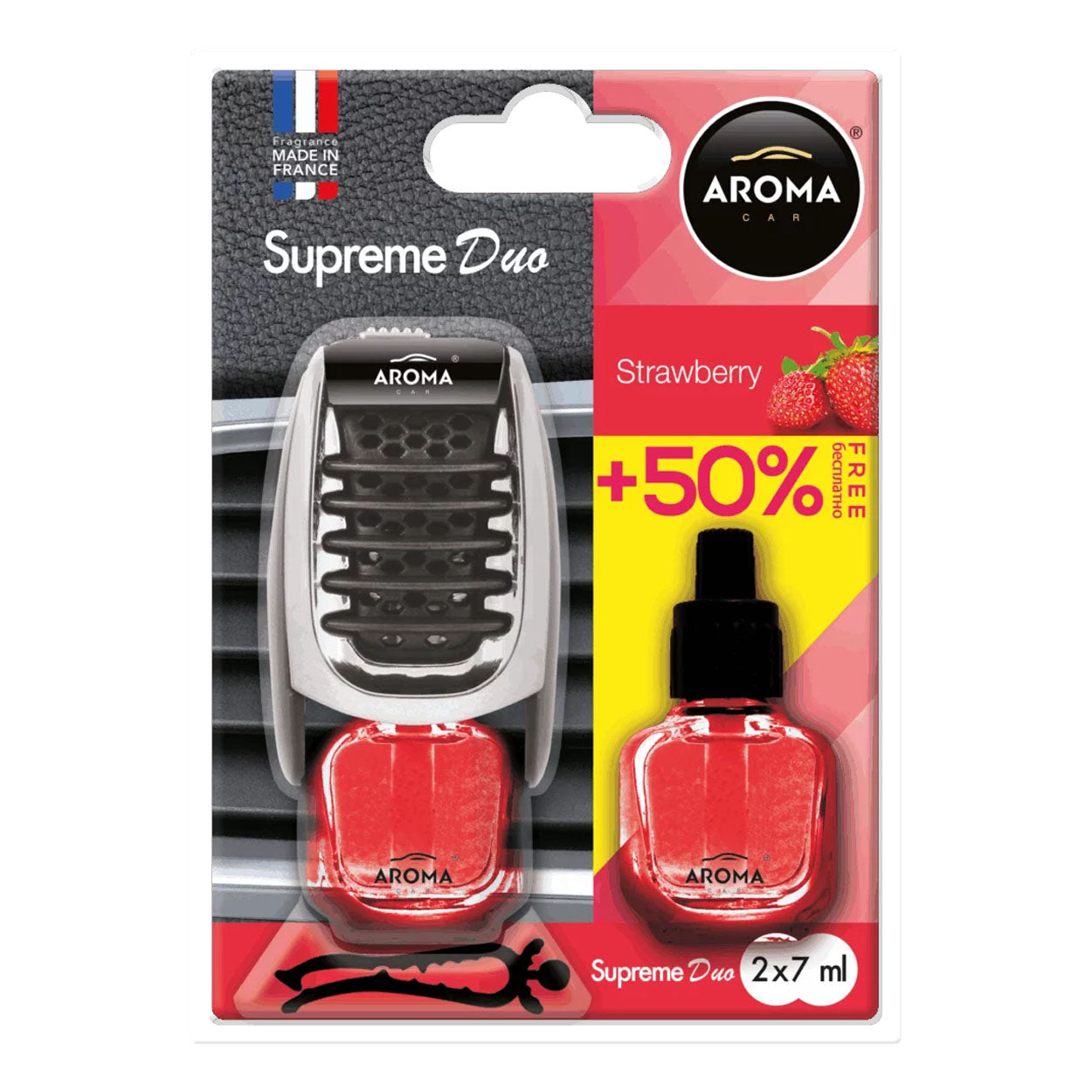 Aroma Car Supreme Duo Strawberry osvežilec zraka za avto z vonjem jagode