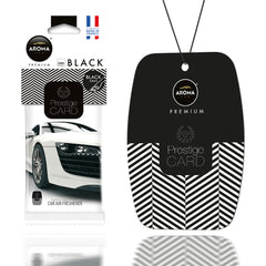 Aroma Prestige Card Black viseča osvežilna dišava za avto iz celuloze
