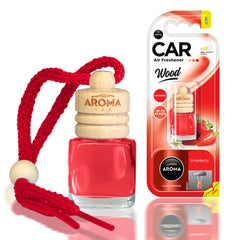 Aroma Wood Strawberry osvežilec zraka za avto s stekleničko in lesenim pokrovčkom