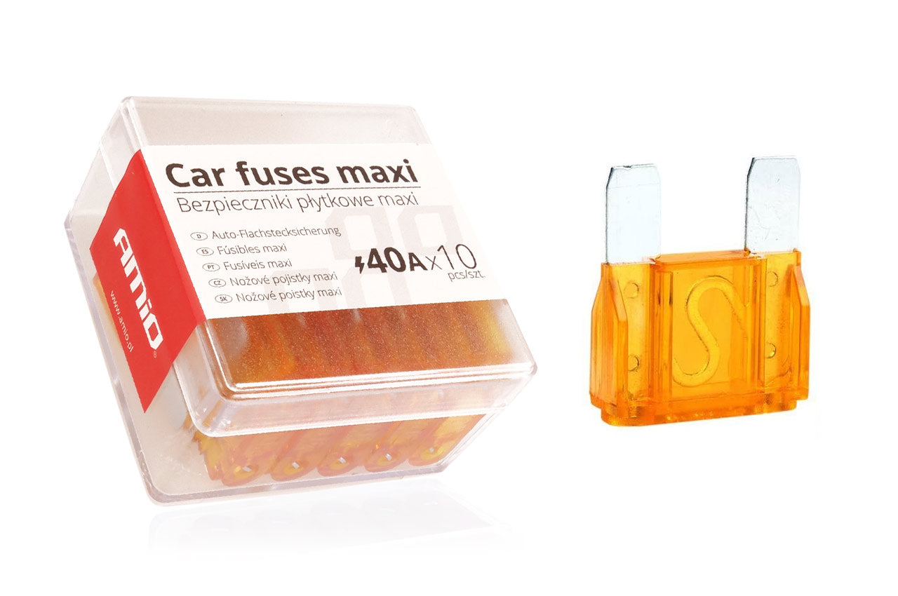 Sæt med 10 MAXI-fladsikringer på 40A