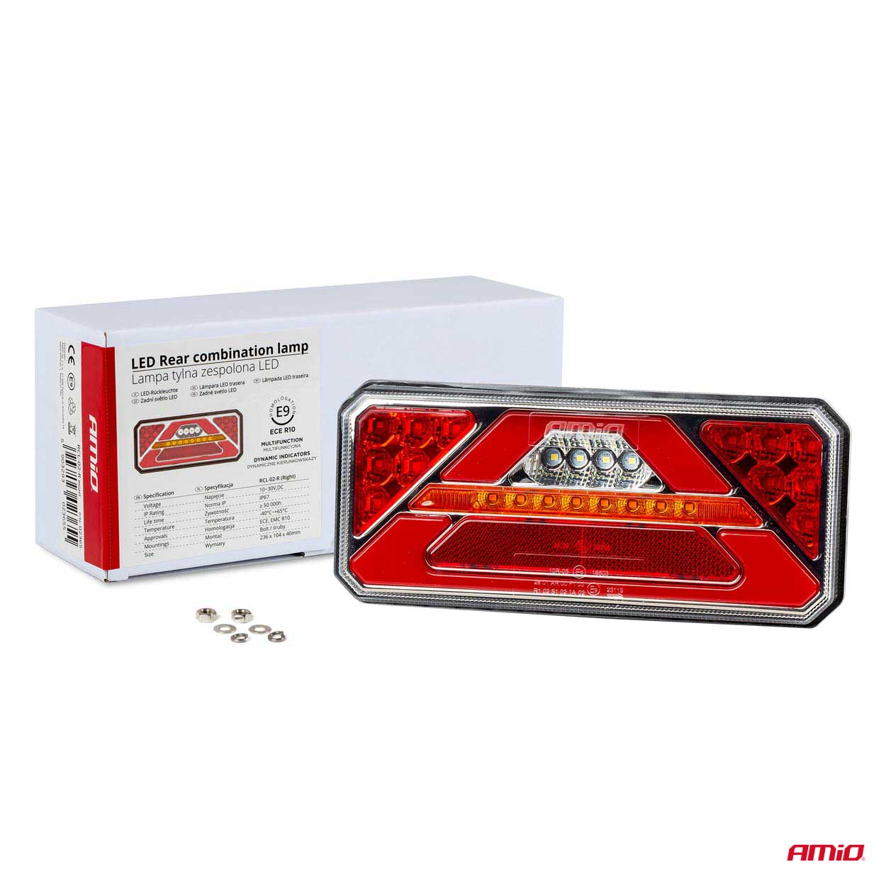 Kombineret LED-baglygte til 10-30 V