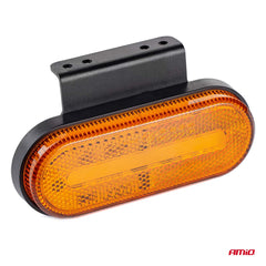 Oval orange LED-markeringslygte set fra siden