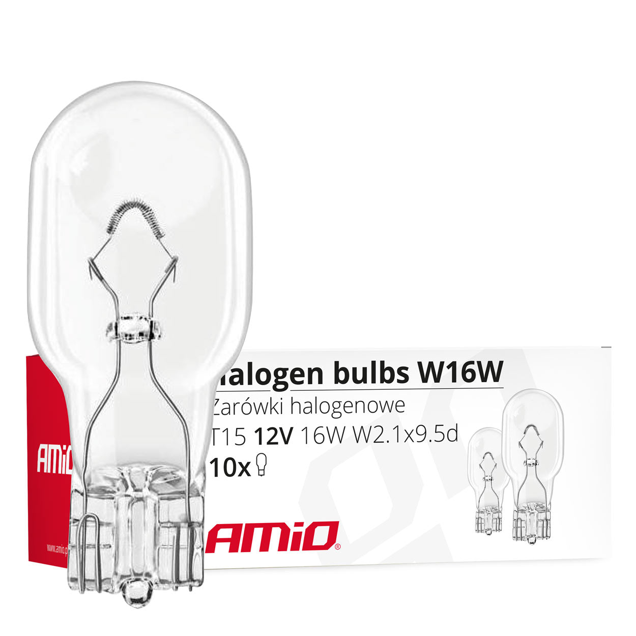 Halogenska žarnica W16W T15 16W 12V s prozornim steklom