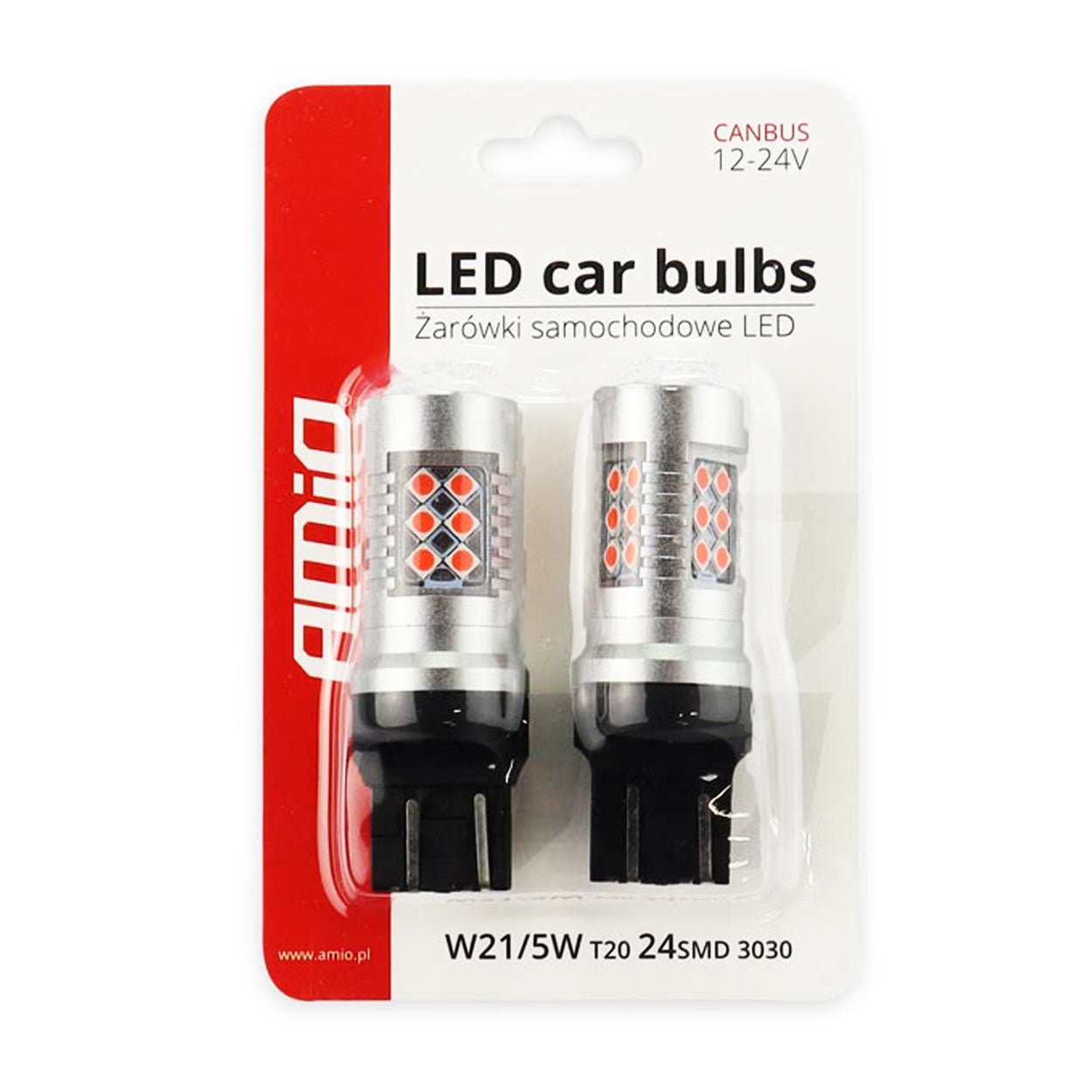 Rdeča CANBUS LED žarnica T20 7443