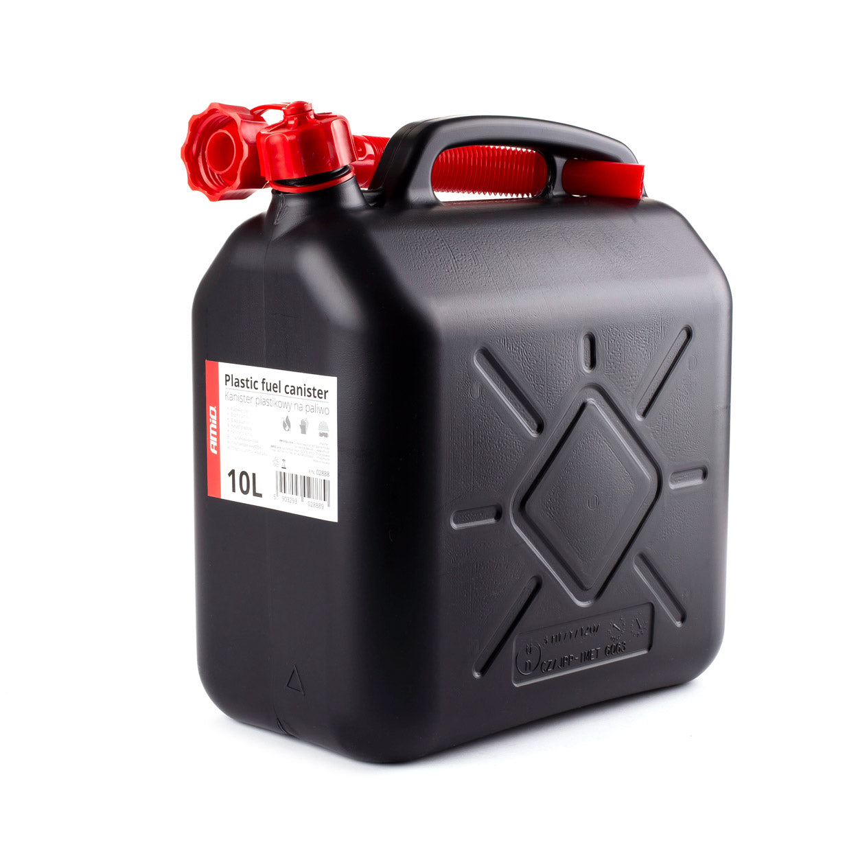 Črna posoda za gorivo 10L z lijakom