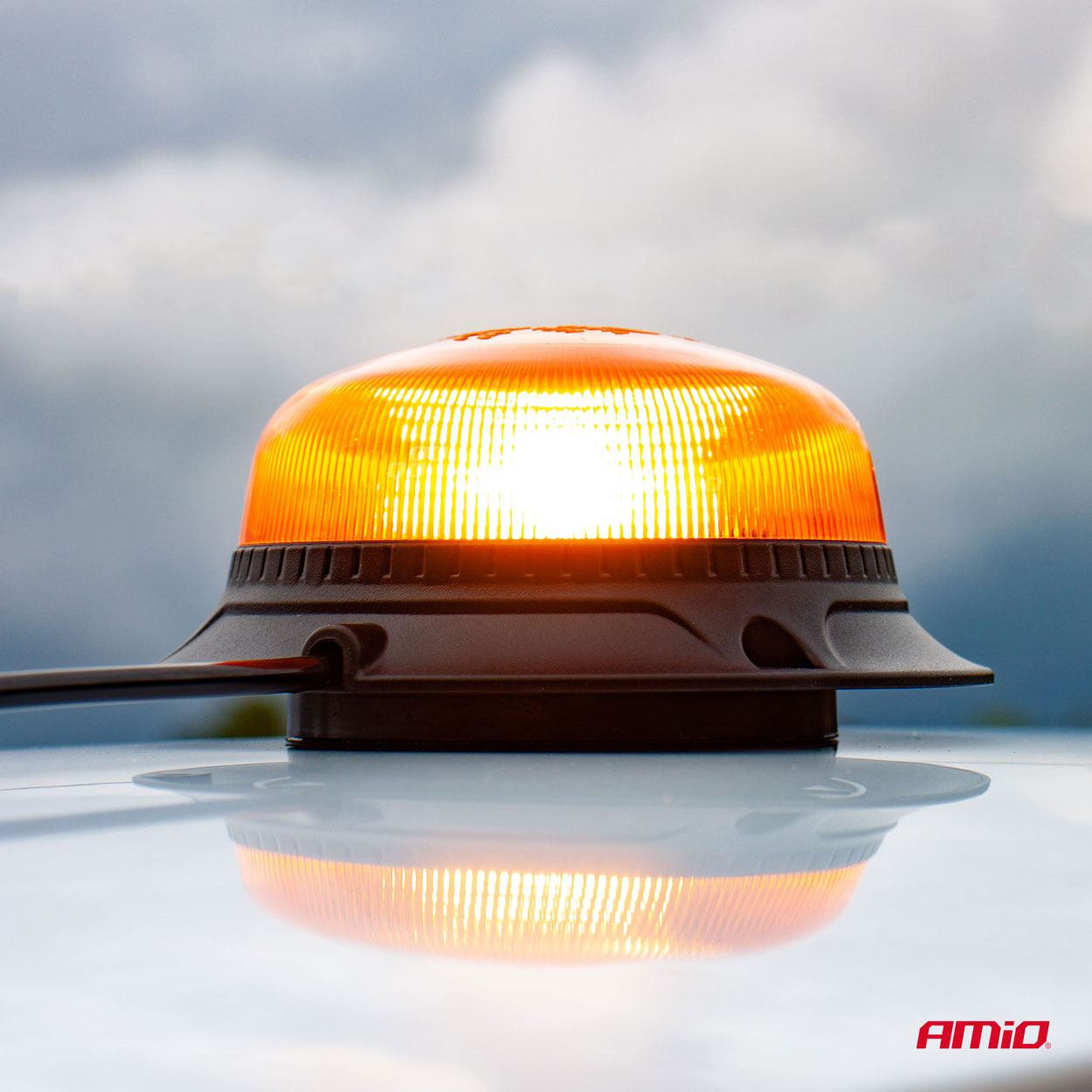 LED-advarselslampe W21m med advarselsblink