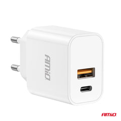 Vægoplader med USB-C- og USB-A-udgang