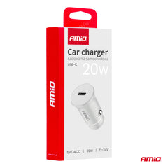 Hvid billader med USB-C-tilslutning