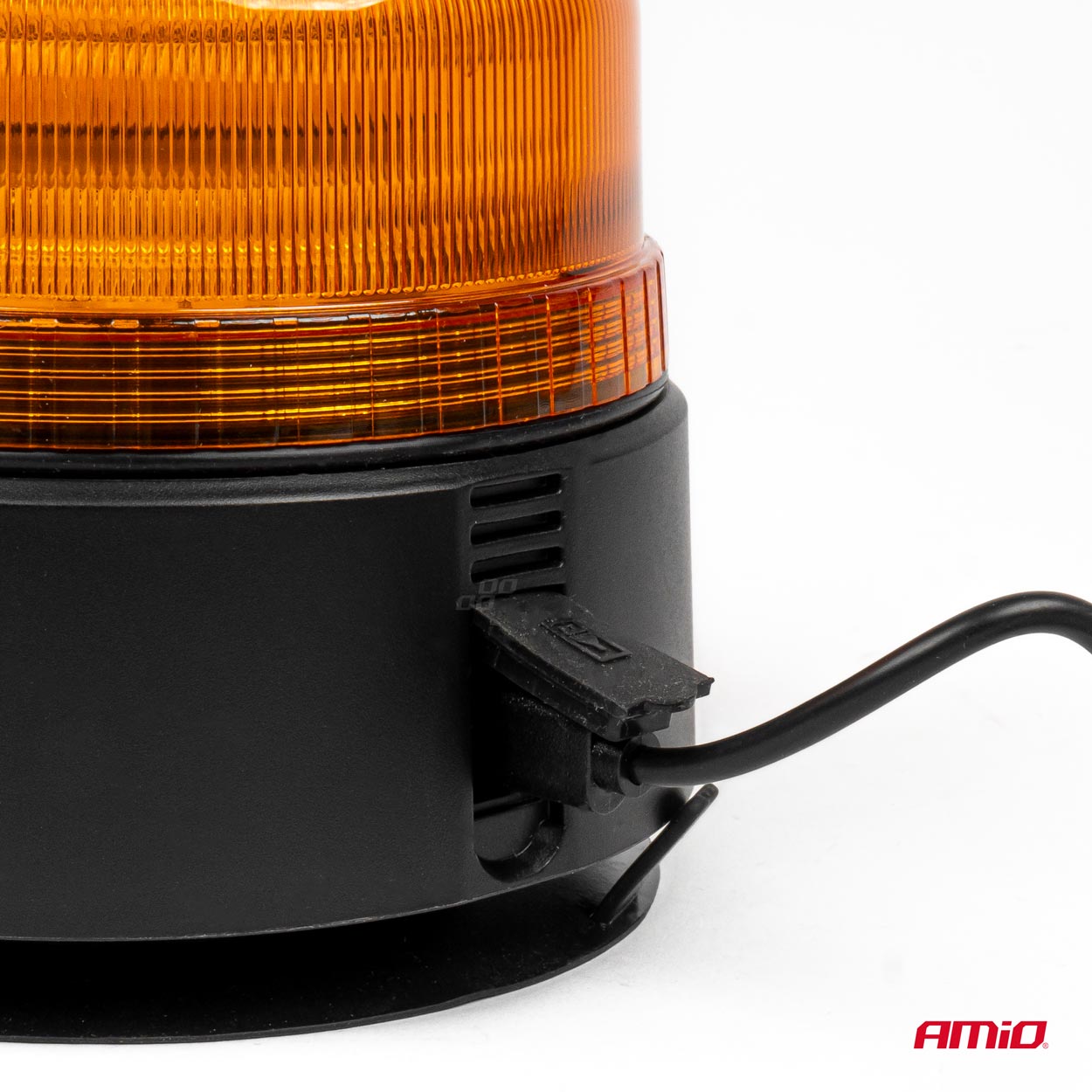 Trådløs orange LED-advarselslampe set fra siden