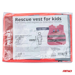 Pink refleksvest til børn med let materiale