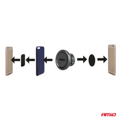 Magnetisk mobilholder med dobbeltklaebende tape