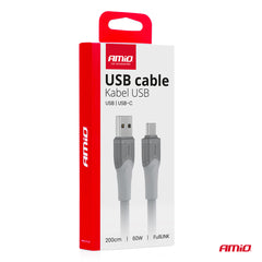 200 cm USB-A til USB-C-kabel til opladning og dataoverførsel