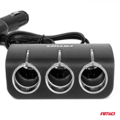 Triple stikdåse med 120 W effekt og kabel