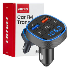 FM-transmitter til bil med 2x USB-A og Bluetooth