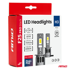 LED-forlygtepære H3 F25 PRO BLACK set bagfra