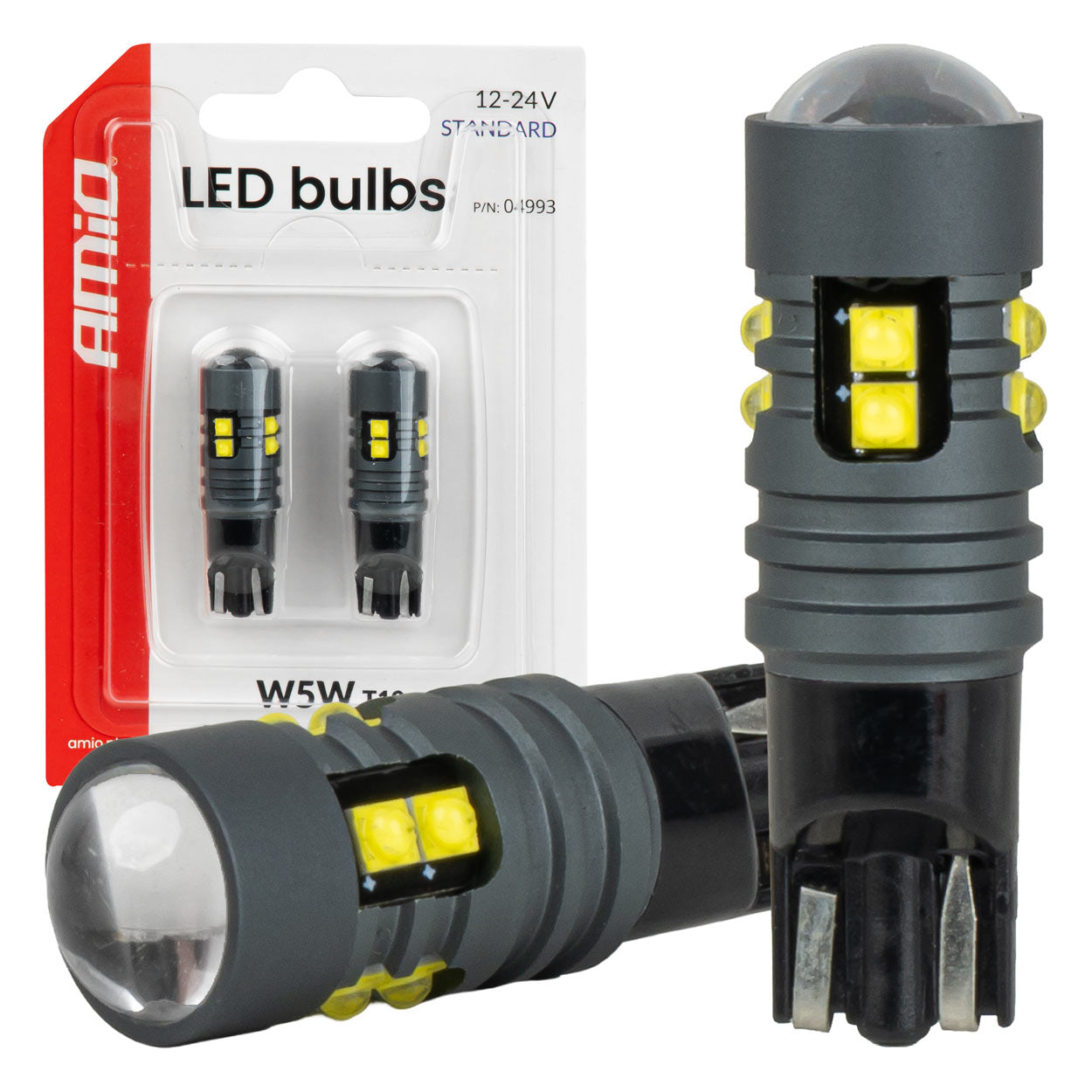 Bela LED žarnica T10 z 10 SMD 2525 LED diodami