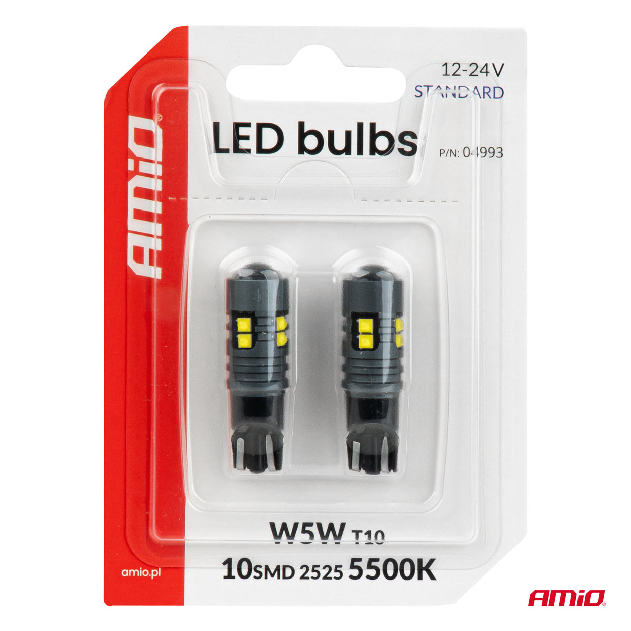 LED žarnica T10 z 10 SMD 2525 LED diodami