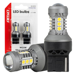 LED žarnica 7440 W21W s 15 diodami SMD 3030 in belo svetlobo