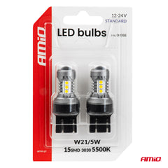 LED žarnica 7443 s 15 LED diodami SMD 3030