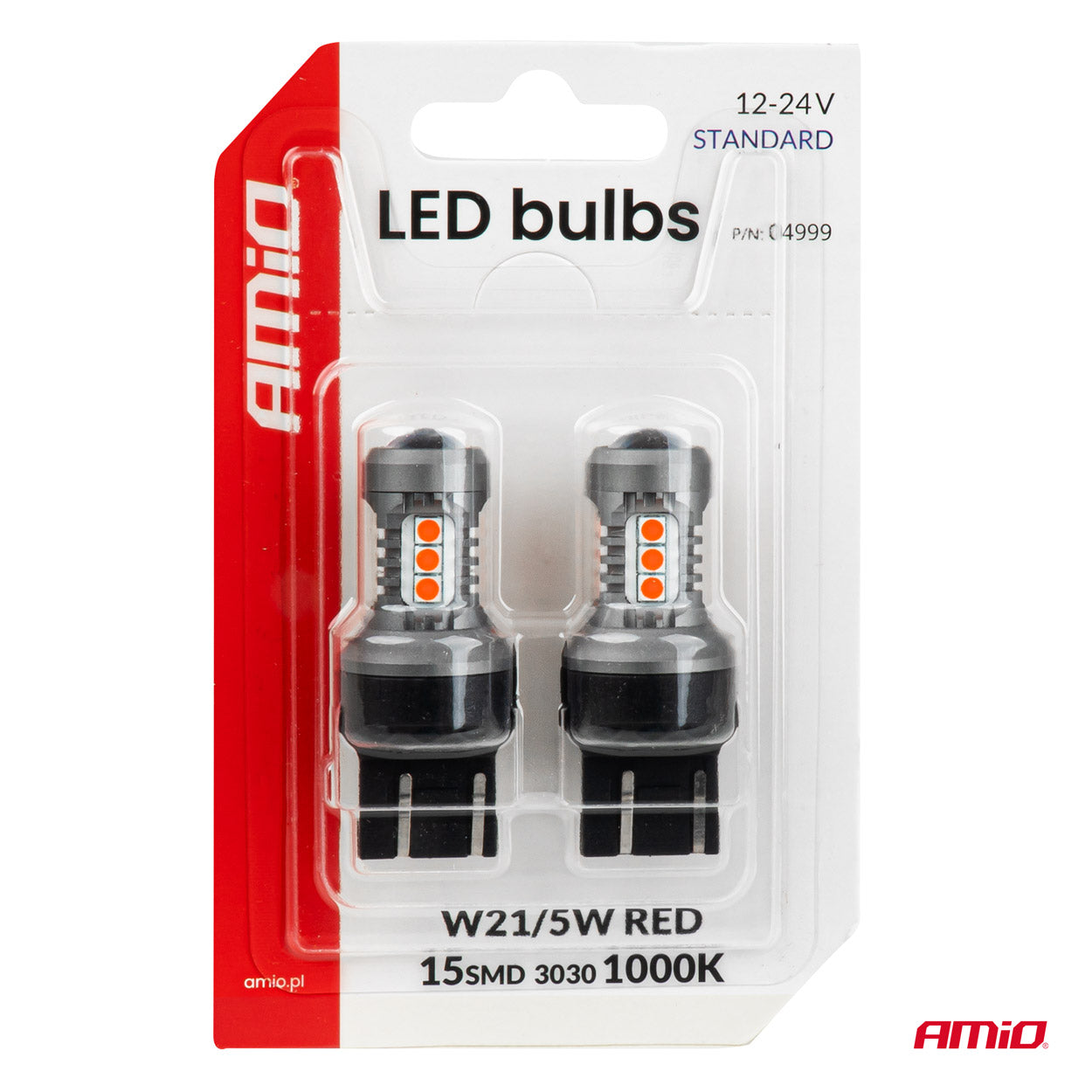 7443 W21/5W LED žarnica s 15 SMD 3030 LED diodami
