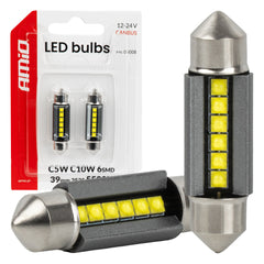 39 mm CANBUS LED žarnica s 6 diodami SMD 2525 in belo svetlobo