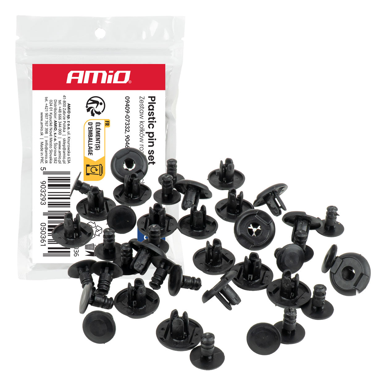 Komplet 20-delni set plastičnih razteznih zatičev, dolgih 10 mm in s premerom 6,5 mm