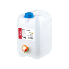 Bela 10-litrska posoda za vodo iz HDPE plastike s pipo