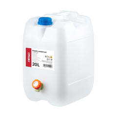 Bel 20-litrski kanister za vodo iz HDPE plastike s pipo
