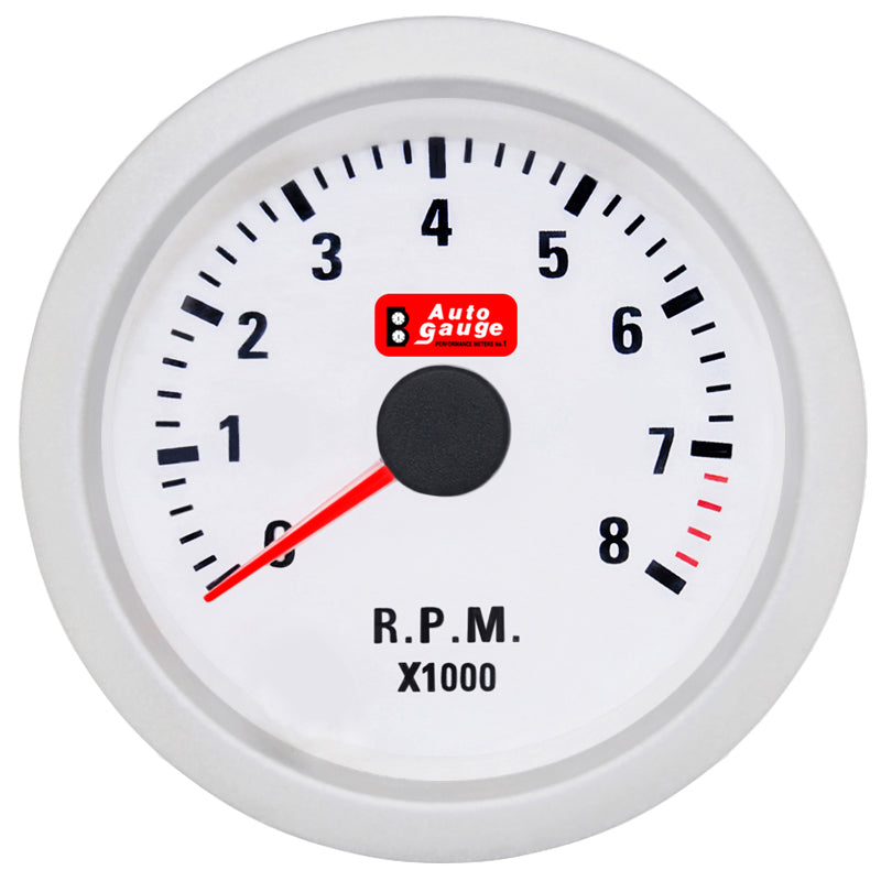 Merilnik vrtljajev bel 2-palčni Auto Gauge