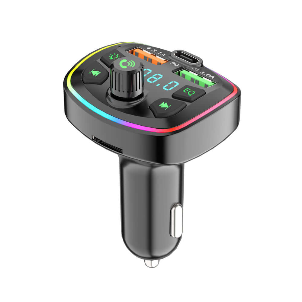 12V polnilnik za avtomobilski vžigalnik z vgrajenim Bluetooth oddajnikom, USB in FM-radijskimi funkcijami