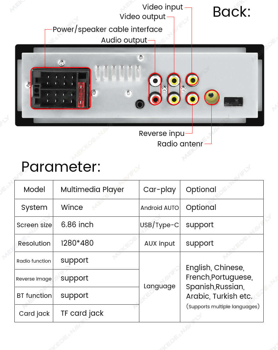 Univerzalni - 6,86" 1-DIN radio z Apple CarPlay in Android Auto – Carmedia24.si