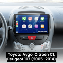 107, C1, Aygo 2005-2014 - 10,1" radio z Apple CarPlay in Android Auto 