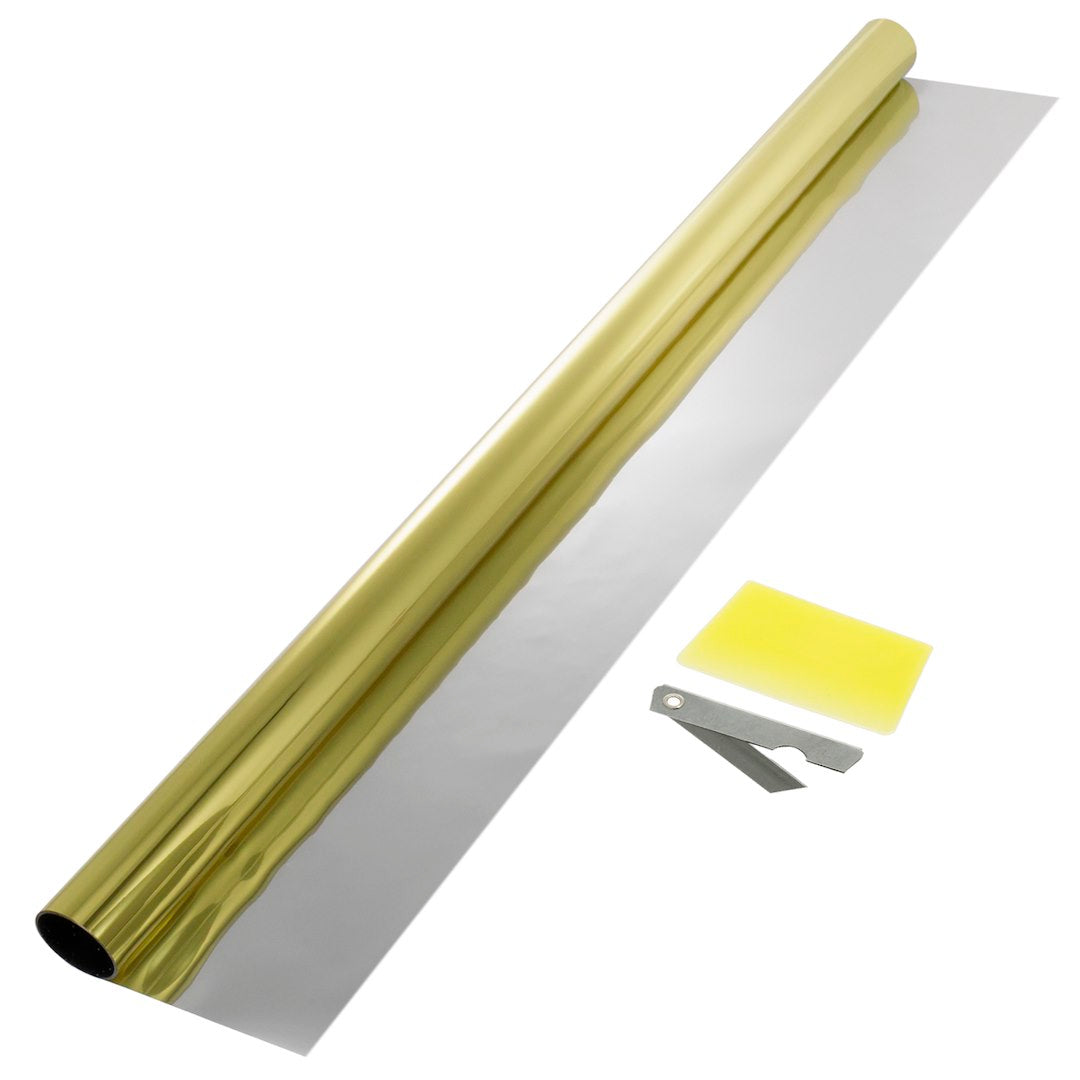Avto folija za zatemnitev stekel v zlati in srebrni barvi 75x300 cm