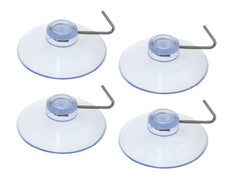 Prozorne prisesalne kljukice s kovinskimi kavlji 40 mm, 4 kosi