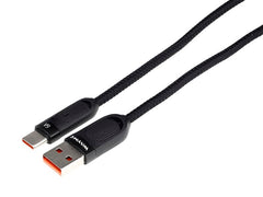 USB na USB-C kabel s pletenjem iz mikrovlaken in spiralno obliko