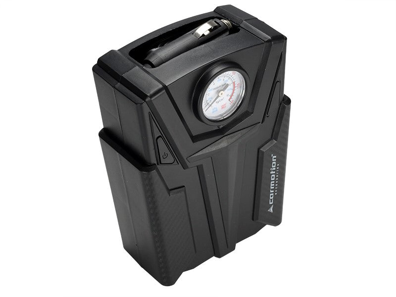 CARMOTION 12V zračni kompresor z analognim merilnikom tlaka in adapterji
