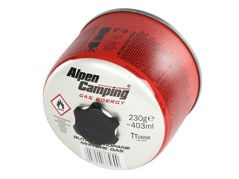 Preprost kampinjski kuhalnik za 230 g plinsko kartušo