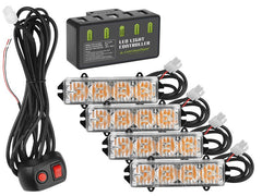 Komplet CARMOTION komplet opozorilnih luči 12V 16W – set 4 kosov z daljinskim upravljalnikom