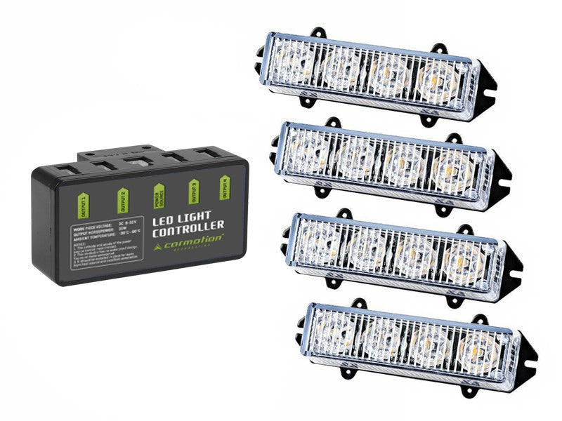 Set 4 oranžnih opozorilnih luči za vozila z 12V napajanjem