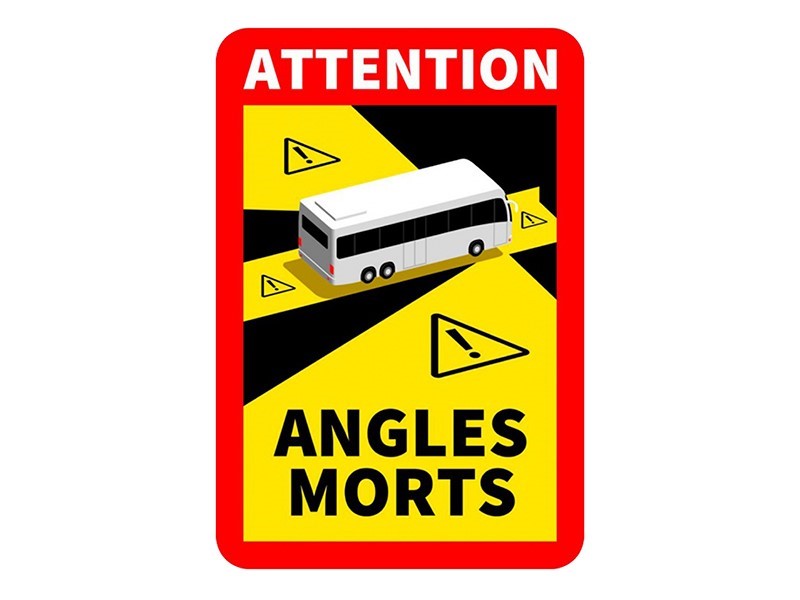 Nalepka za mrtvi kot ANGLES MORTS 25x17 cm za avtobus