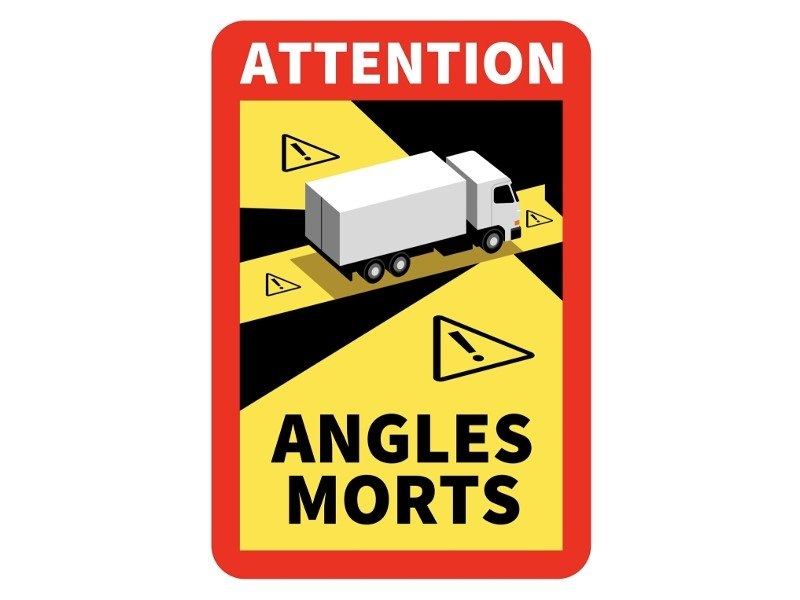 Nalepka za mrtvi kot ANGLES MORTS 25 x 17 cm z laminacijo